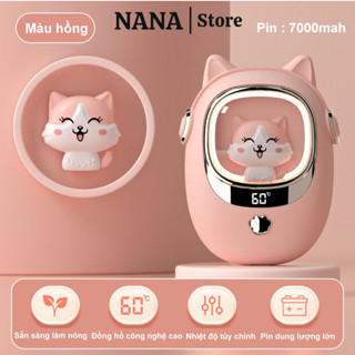 Máy sưởi mini cầm tay mùa đông NANA túi sưởi ấm cắm điện kiêm sạc dự phòng hình mèo cute dễ thương chườm nóng bụng kinh