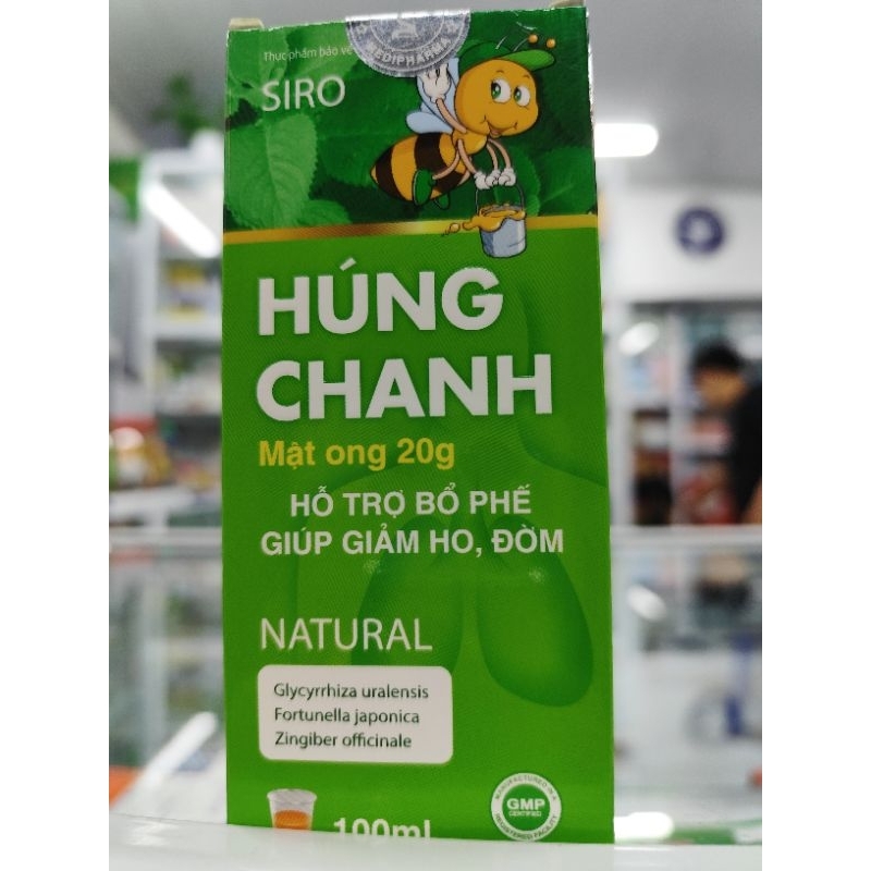 Siro Húng Chanh Mật Ong 100 ml hỗ trợ bổ phế giúp giảm ho,đờm.