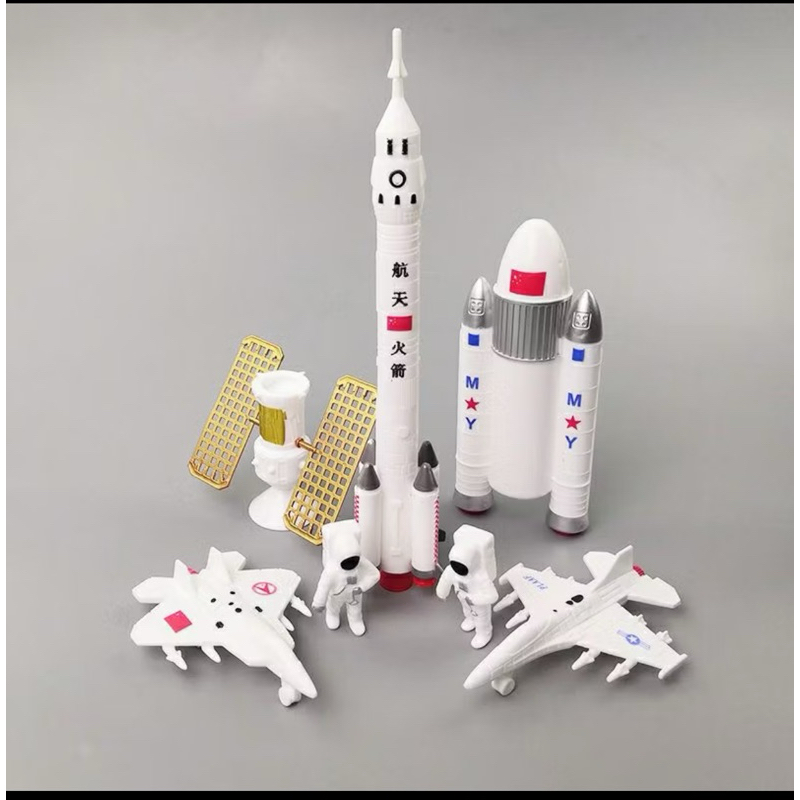 Bộ tàu vũ trụ trắng 7chi tiết P67 trang trí bánh kem