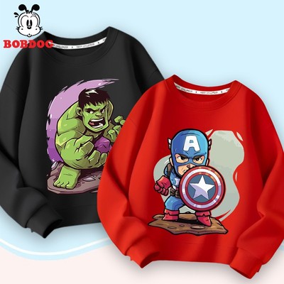 Áo bé trai BOBDOG, sweater bé trai chất liệu da cá cotton êm ái ấm áp hình Mavel dễ thương cho bé