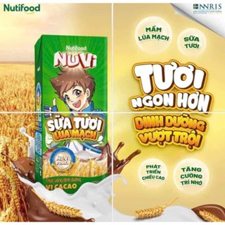 FREESHIP HỎA TỐC] Thùng Sữa Lúa Mạch Cacao Có Thạch NuVi 170ml (48 Hộp x 170ml)