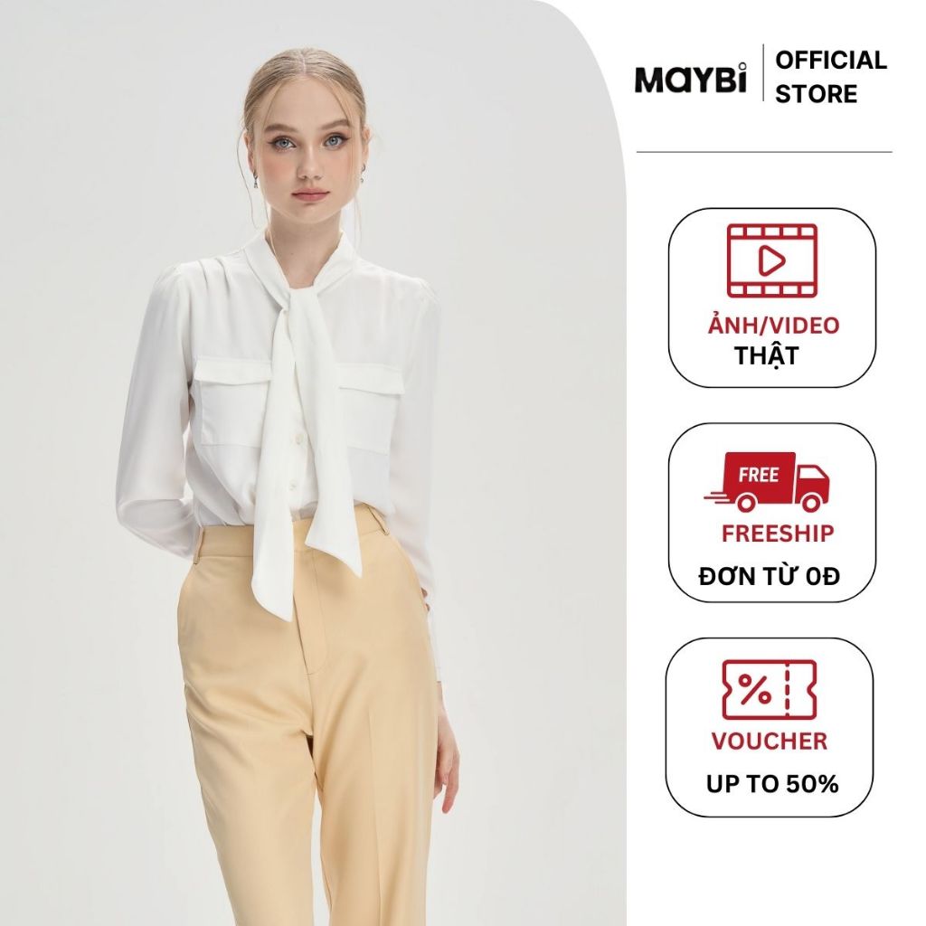 Áo suông mango phối nơ cột kiểu Maybi
