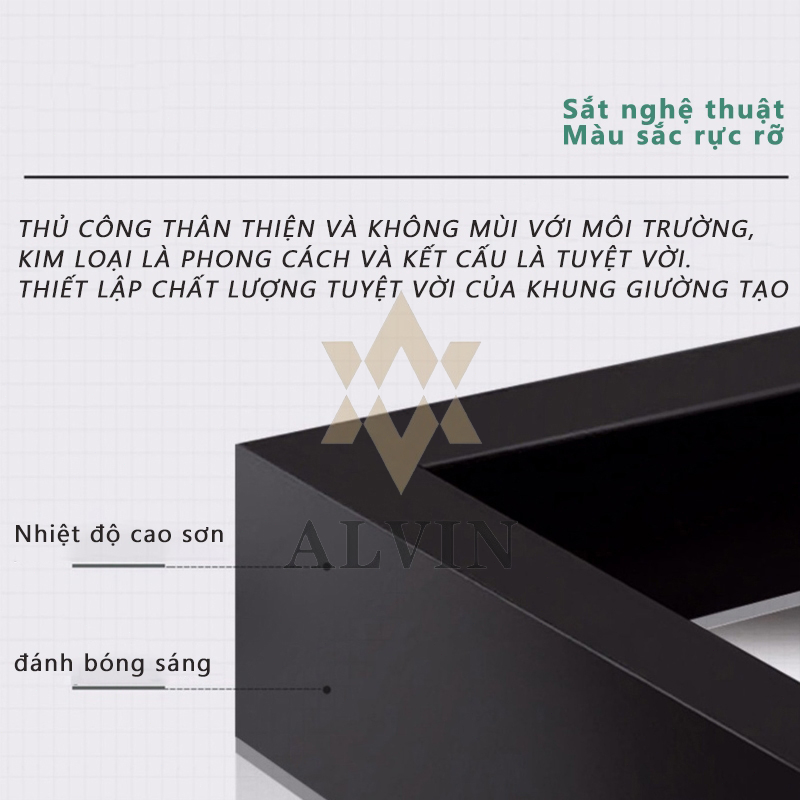 ALVIN giường ngủ Giường sắt mỹ nghệ nhiều kích thước từ 1m đến 1m8 mẫu | BigBuy360 - bigbuy360.vn