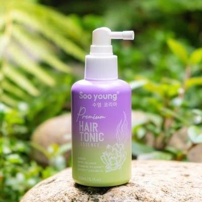 Xịt Tóc Sen Tảo Soo Young Chính Hãng - Premium Hair Tonic Essence 150ml - Tặng Sữa Tắm