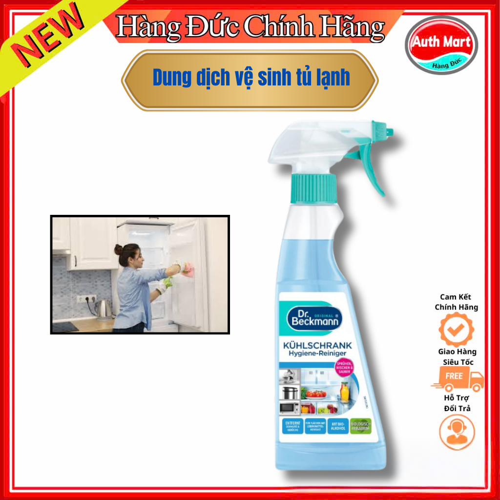 Chai Xịt Vệ Sinh Tủ Lạnh Dr Beckmann Dung Tích 250ml Vệ Sinh Khử Mùi Tủ Lạnh, Tủ Đông