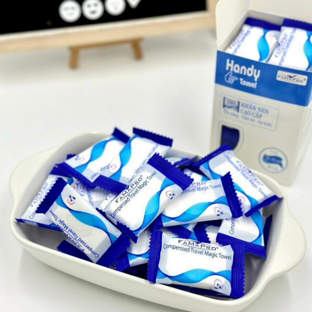 Khăn nén Viên kẹo Handy Towel Famapro đa năng 100% cotton