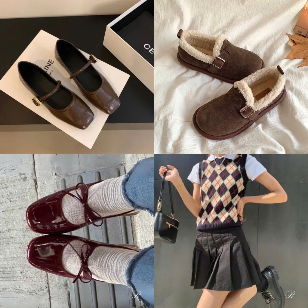 🍁 𝑔𝒾𝓁𝓂𝑜𝓇𝑒 𝑔𝒾𝓇𝓁𝓈 🍁 red mary jane shoes, giày búp bê mary jane, loafers, derby shoes phong cách preppy