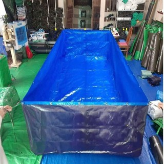 [ Tặng van xả ] Bể bạt nuôi ốc ếch cá lươn xanh dương 3x2x1, dầy dặn chắc chắn