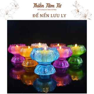  cốc đựng nến,đế nến lưu ly,đế đựng đèn cày chất liệu lưu ly nhiều màu 