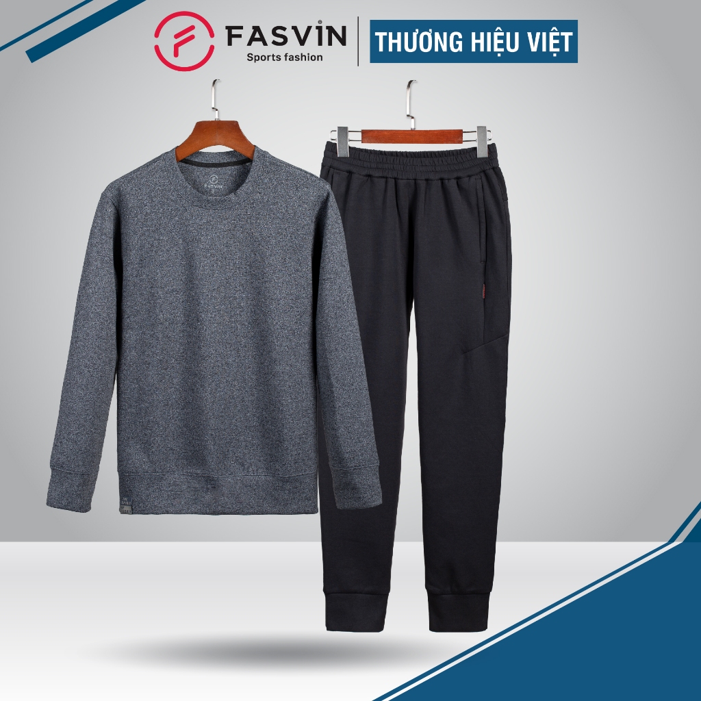 Bộ Nỉ Nam FASVIN AD24645+DT24645.HN vải thun xốp thể thao cao cấp hàng nhà máy chính hãng