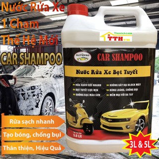 Nước Rửa Cho Ô Tô Xe Máy Bọt Tuyết Chuyên Dụng Car Shampoo 3L - 5L - Rửa Xe 1 Chạm One Touch Clean Công Nghê Châu Âu