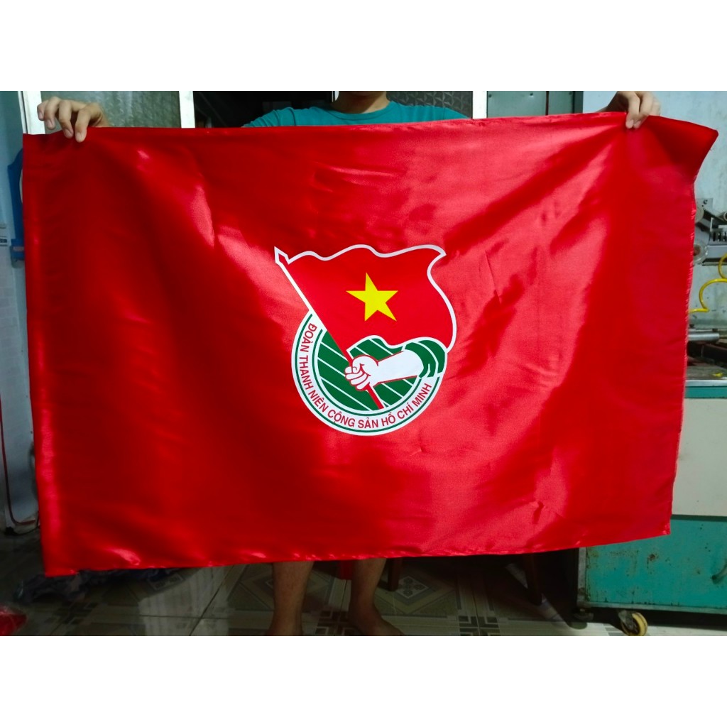 (cờ 2 mặt) Cờ đoàn thanh niên in 2 mặt đẹp (phân loại size)