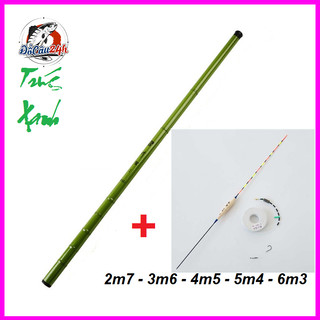   Tặng Ngọn Phụ  Cần Câu Tay Trúc Xanh Độ Cứng 3h Kèm Phụ Kiện Câu Cá Cơ Bản 