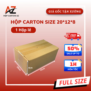 20x12x8 Combo 10 Hộp carton đóng hàng - Hộp Carton AZ