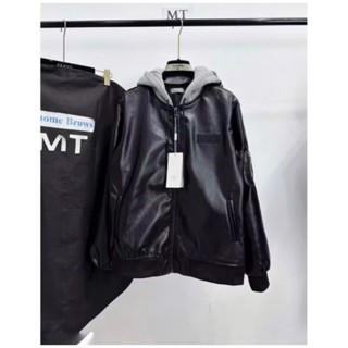 Áo Khoác Da Dior Phối Mũ 2 Lớp Cực Ấm - Áo Khoác Da Lì Nam Nữ Phong Cách Boy Phố 2024