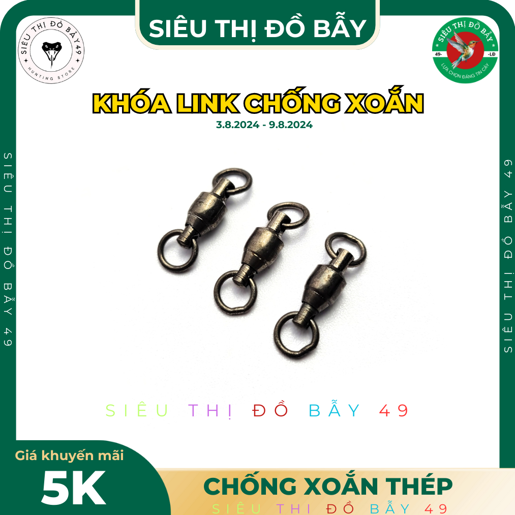 Chống xoắn, khóa linh số 8 tải trọng lớn - sieuthidobay