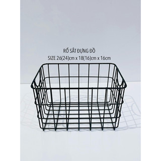 Giỏ sắt tay nắm tròn, rổ đựng đồ đa năng (SẴN)