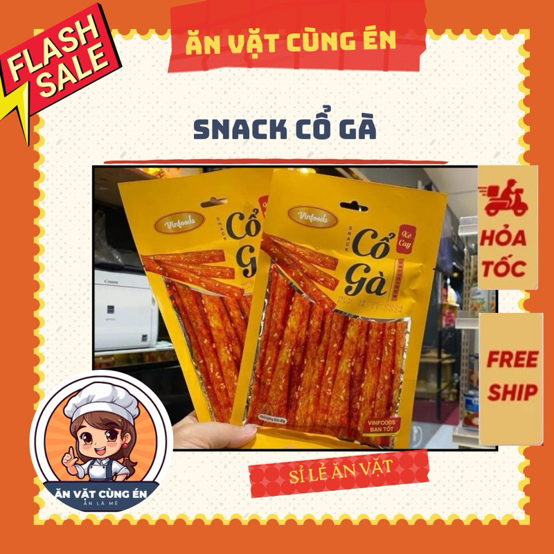 (Giá sỉ) Snack Cổ gà xé cay Vinfoods bịch 20 gói 60g thơm cay hấp dẫn, đồ ăn vặt cổng trường hot nhấ