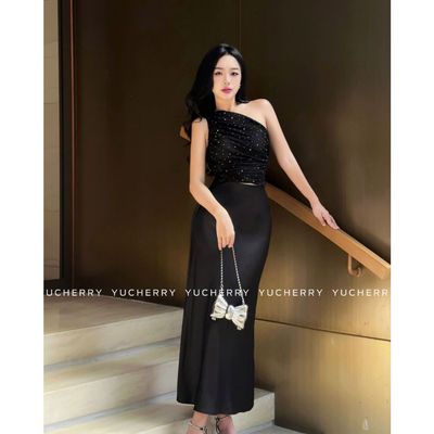 YU CHERRY | Chân váy đuôi cá dáng dài chất vải lụa LILLIE SILK SKIRT YV046