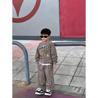 Bộ quần áo nỉ cổ tròn thu đông cho bé trai hình YK champions, set áo nỉ sweater quần jogger trẻ em,TPKIDS,[M877]