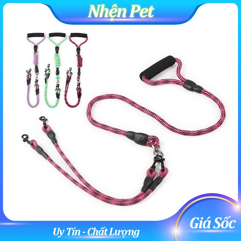Dây dắt đôi cho chó mèo cao cấp