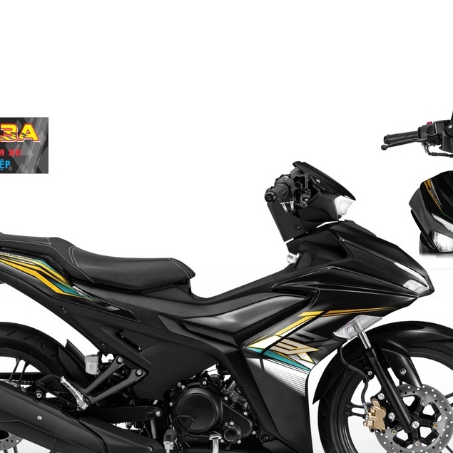 Tem Exciter 155 xe đen phối tem chỉ DECAL 3A