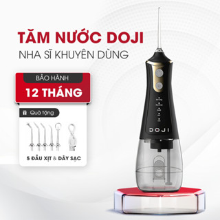 Máy tăm nước DOJI chính hãng 4 chế độ, chống nước IPX7, công suất mạnh, tặng 5 vòi xịt, dây sạc USB