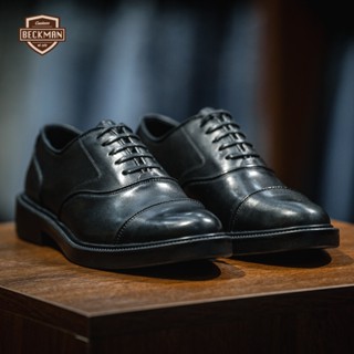  Beckman - Giày Tây Nam Beckman Oxford Captoe Patina - Màu Đen - Mã BMHA05DP 