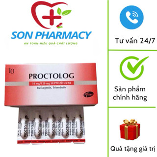 Viên đặt trĩ (trĩ nội, trĩ ngoại), nứt kẽ hậu môn Proctolog (Hộp 10 viên)