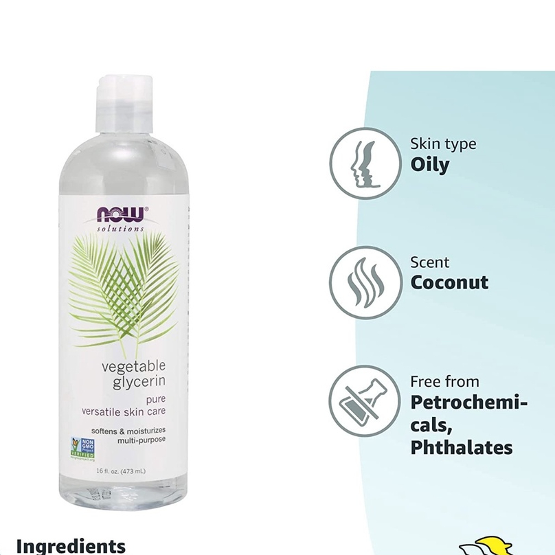 ( có bill nhập) Chất Giữ Ẩm NOW Solutions Vegetable Glycerin 473ml.