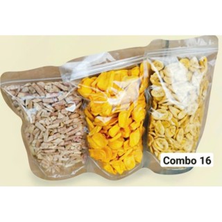  COMBO 3 TÚI MÍT SẤY GIÒN NGUYÊN MIẾNG CHUỐI SẤY GIÒN NGUYÊN MIẾNG KHOAI MÔN SẤY VỠ 