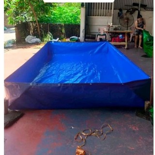 [ Tặng van xả ] Bể bạt nuôi ốc ếch cá lươn xanh dương 3x2x1, dầy dặn chắc chắn