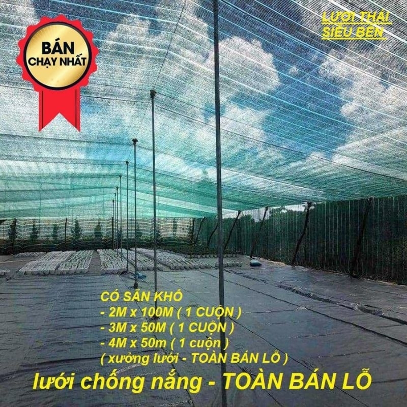 Lưới che nắng 60% cho bể bạt nuôi ốc ếch cá lươn