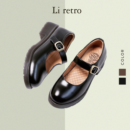 [8221] Giày Basic Mary Jane 4.5 - Giày da nữ vintage Li retro (giày da thật - genuine leather)