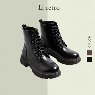 [85770] Giày cao cổ Dr Combat Boots 4.5 - Giày da nữ vintage Li retro (giày da thật - genuine leather)