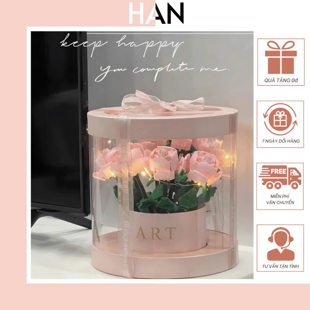 ✅ [HOT TREND] Set Hộp Hoa Hồng LEGO 6 Bông – Quà Tặng Ý Nghĩa, Trang Trí Sang Trọng, Có Đèn LED