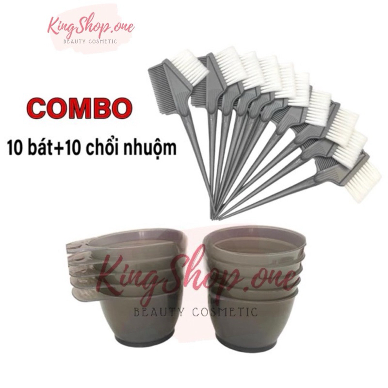 Combo bát nhuộm chổi nhuộm tóc dành cho salon tóc