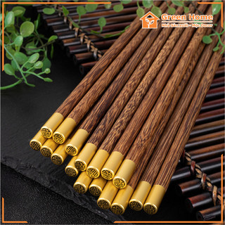  Đũa Gỗ Jinfu Và Đàn Hương Đỏ Cao Cấp - Đũa Gỗ Cánh Gà Mạ Vàng Chất Lượng Cao An Toàn Thực Phẩm 