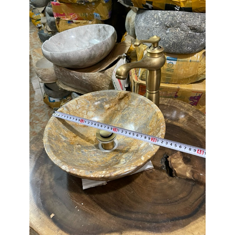 Lavabo đá vàng, chậu đá, chậu rửa mặt