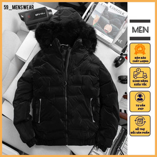 Áo Khoác Phao Nam Mũ Lông Trần Bông Siêu Ấm, Áo Phao Nam Trần Bông