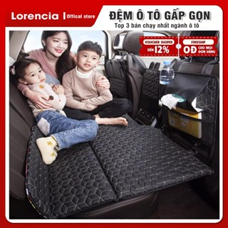 Đệm ô tô 6D ghế sau ô tô bằng da cao cấp, Giường nệm xe hơi bằng da gấp gon thông minh, Giường ô tô gấp gọn Lorencia