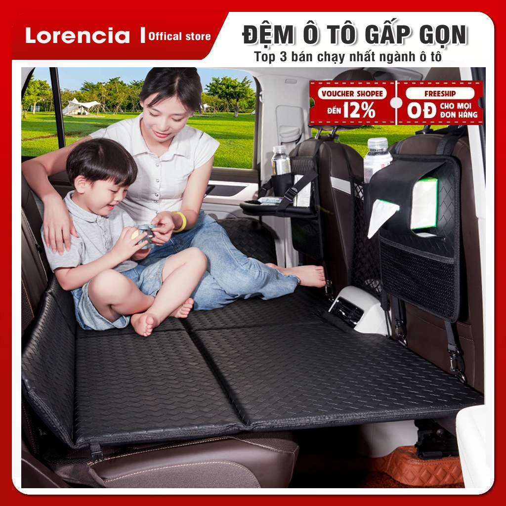 Đệm ô tô 6D bằng da cao cấp, Giường nệm xe hơi bằng da gấp gọn, Giường ô tô gấp gọn Lorencia L03