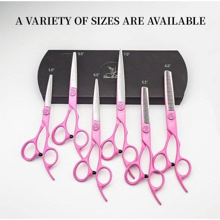 Bộ kéo cắt tóc chiến binh hồng thép 440c