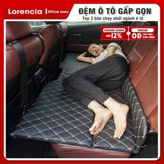 Đệm ô tô 6D ghế sau ô tô bằng da cao cấp, Giường nệm xe hơi bằng da gấp gon Lorencia L12