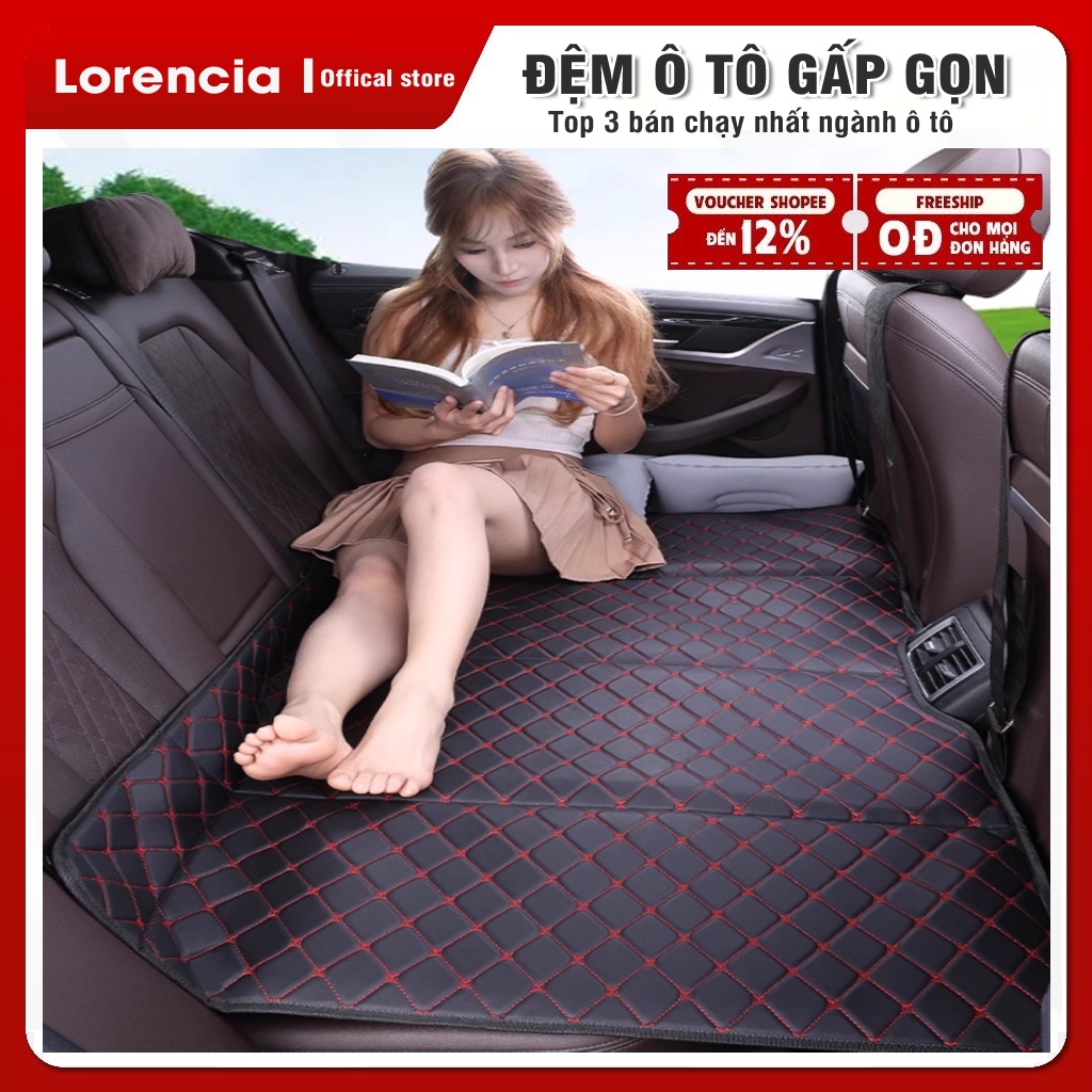 Đệm ô tô 6D nằm ngủ gấp gọn bằng da cao cấp, Giường nệm xe hơi bằng da gấp gon, Giường trên ô tô Lorencia L16