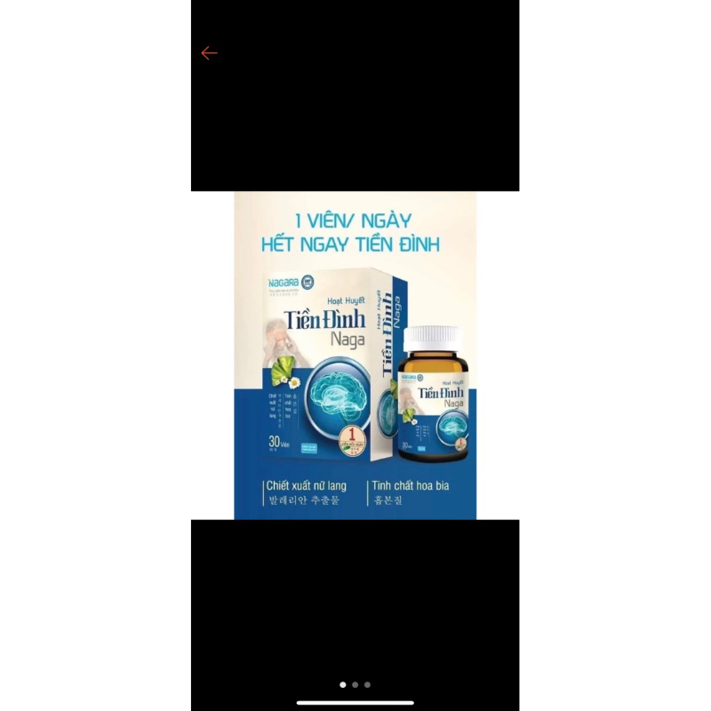 Hoạt Huyết Tiền Đình Naga ( hộp 30 viên) giúp tăng cường tuần hoàn não và giảm thiểu năng tuần hoàn 