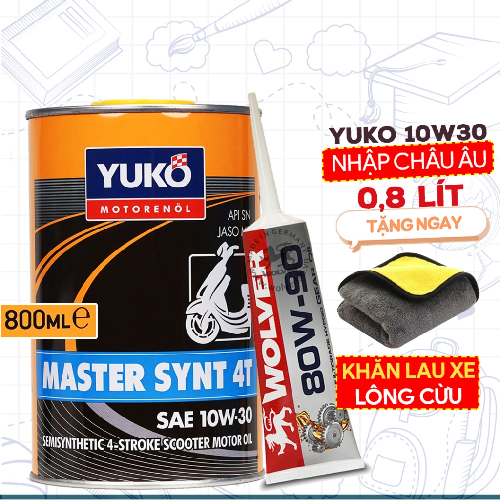 Nhớt Xe Ga Yuko 10W30, API SN, JASO MB, Nhớt Tổng Hợp Cho Xe Tay Ga, Nhập Châu Âu