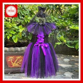 Trang Phục Halloween Cho Bé Gái – Váy Công Chúa Phù Thủy Dễ Thương