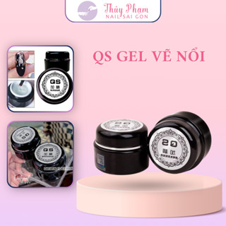 QS Gel nổi vẽ hoa thủy tinh, chà tráng gương chính hãng 20ml - Gel đa năng chất đặc, tạo hình nail
