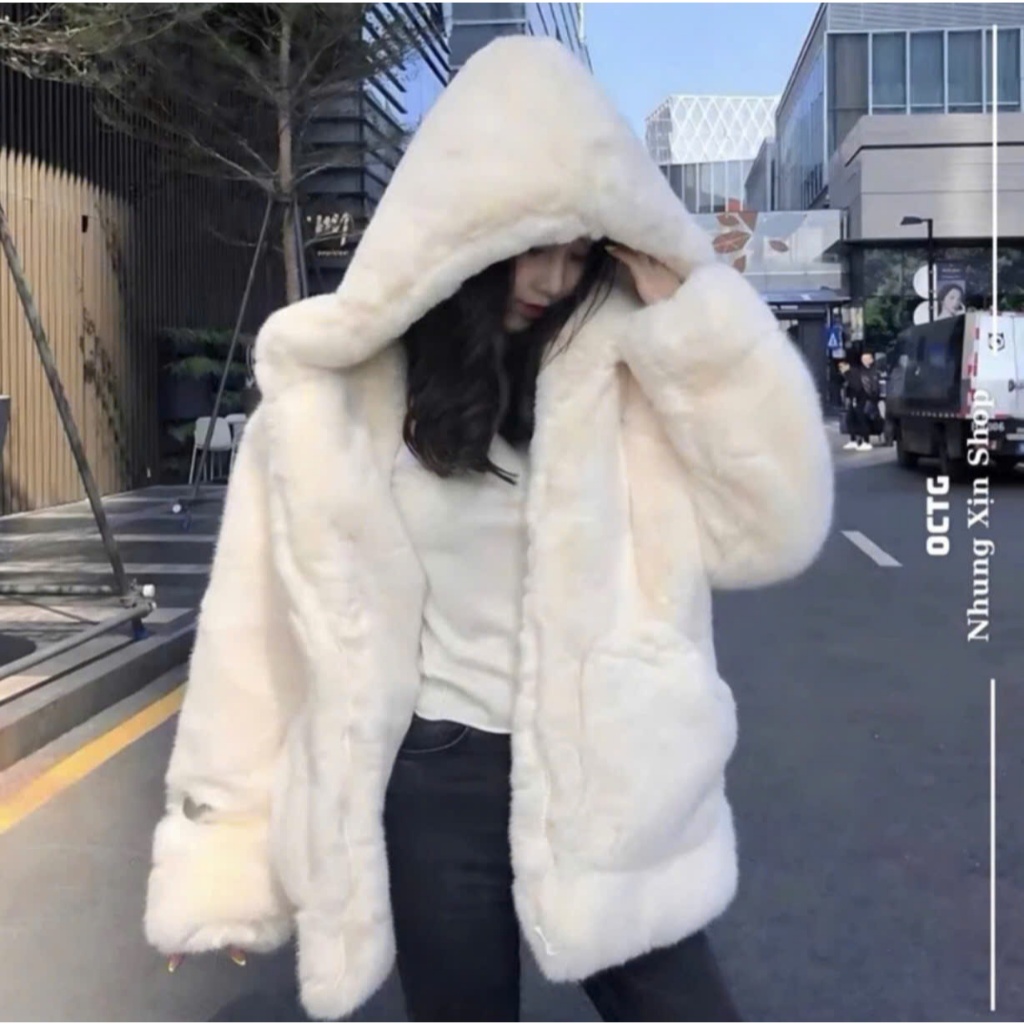 Áo Khoác Lông Thỏ Trơn Có Mũ Mềm Mượt Dày Dặn Cao Cấp, Áo Khoác Lông Thỏ 2 Lớp Nam Nữ Hottrend 2024 | BigBuy360 - bigbuy360.vn